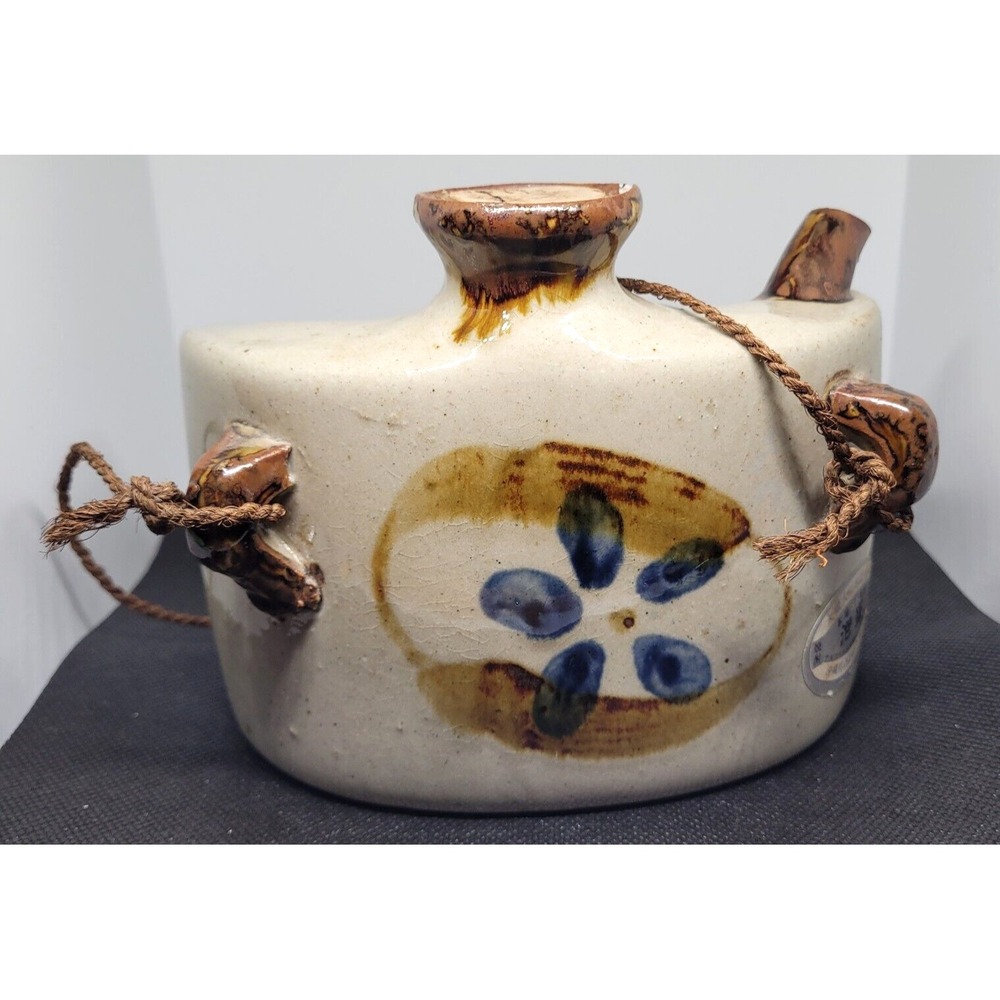 Vintage Sake Teapot Hip Flask Asian Japanese Ceramic